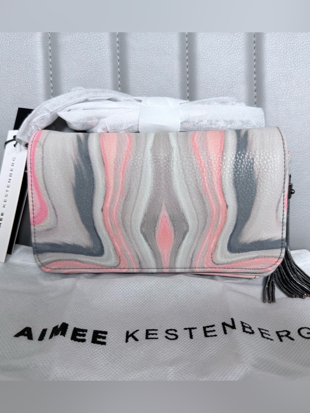 Aimee Kestenberg Fiery Chain Shoulder Sahara sunset colors leather crossbody bag